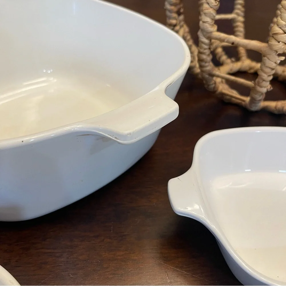 VINTAGE CORNING WARE White Blue Casserole Dishes